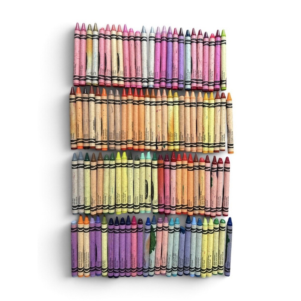 Crayola Crayon Lot 100+ Used Modern Vintage Retired Colors Made in USA